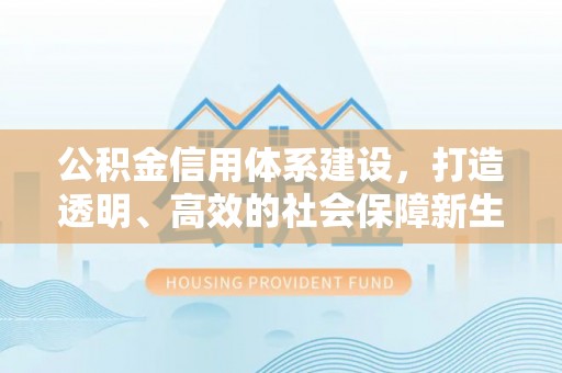 凤山公积金信用体系建设，打造透明、高效的社会保障新生态