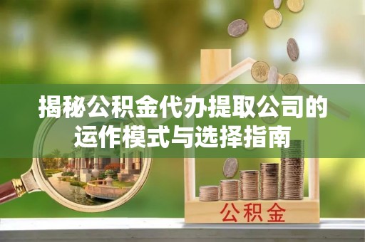 凤山揭秘公积金代办提取公司的运作模式与选择指南