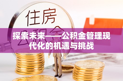 凤山探索未来——公积金管理现代化的机遇与挑战
